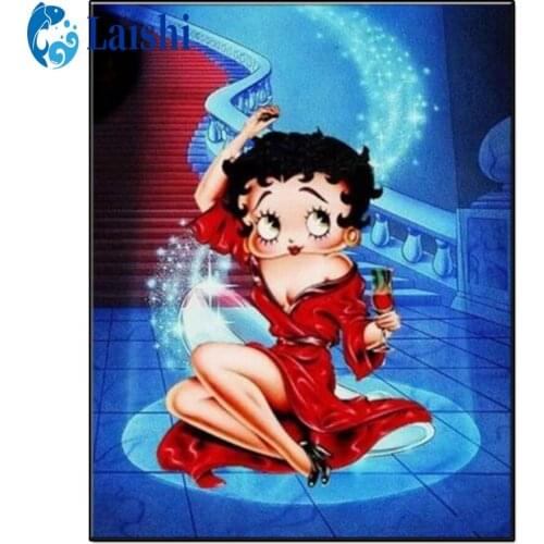 5D Cartoon, cute little doll on stage Diamond Painting Cross Stitch Kits Full Embroidery Mosaic Art Picture of Rhinestones Decor