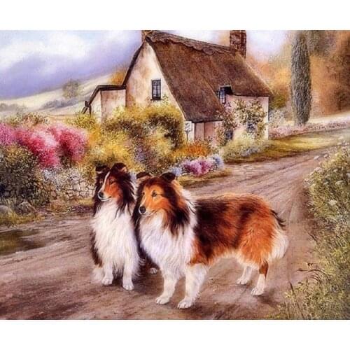 Painted Painting Dragon Diamond dog Diamond Cross Stitch Embroidery Embroidery Triptych With Crystals Mosaic Kit Home Decor