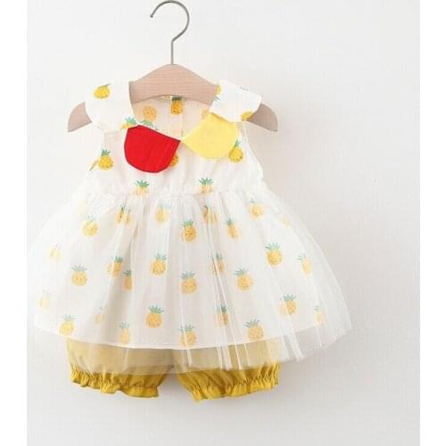 BibiCola Summer Baby Girls Clothes Suits Infant Toddler Cotton Beach Style Top+White Shorts Children Kids Girls Clothing Set