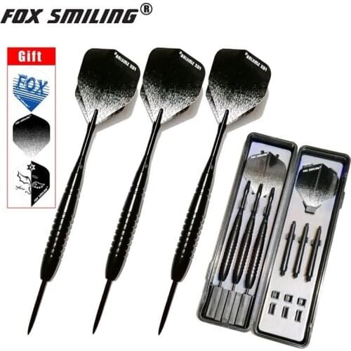 Fox Smiling 3pcs 23g Professional Steel Tip Darts With Aluminium Shafts With Case Packaging Good Quality