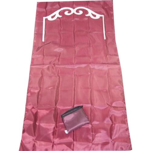 Muslim Prayer Rug Carpet Janamaz Sajjadah Pocket Islamic Gift Travel Size Parachute Fabric Long Time Usage