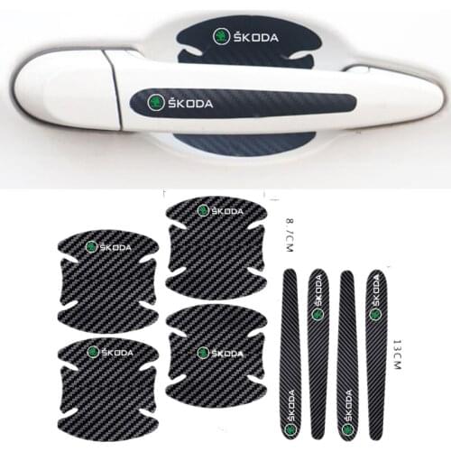 Car Door Carbon Fiber Sticker Scratches Resistant Protection Film For Skoda Fabia Kamiq Karoq Kodiaq Octavia Rapid Scala Superb
