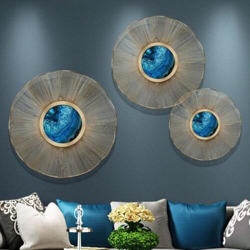 Chinese Luxury Wrought Iron Fengshui Wall Hanging Flowers Home Livingroom Wall Mural Crafts Hotel Proch Wall Sticker Decoration