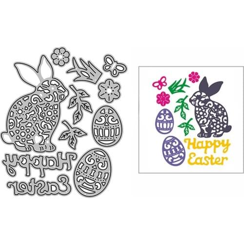 New Happy Easter Egg Craft Embossing Mold 2021 Metal Cutting Dies for DIY Decorative Scrapbooking Album and Card Making No Stamp