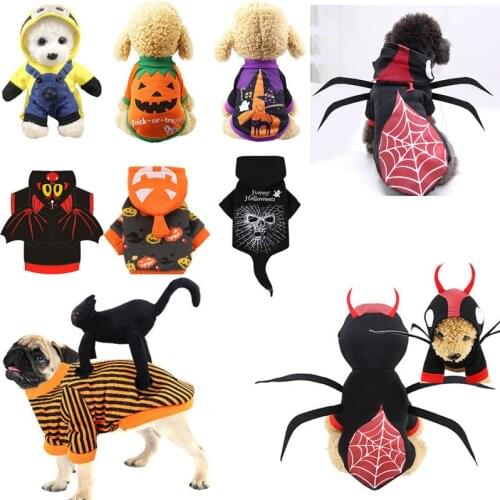 Pet Dog Clothes Dog Halloween Costume Cute Animal Printed Pet Coat Cotton Soft Festival Designer Cosplay Clothing Puppy Clothes