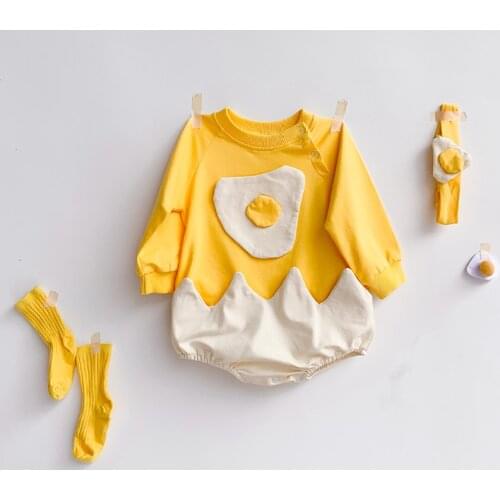 Autumn Newborn Bodysuit New Cartoon Babys Printed Jumpsuit Long-Sleeved Triangle Bodysuit Baby Girl Clothes