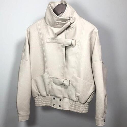 PU Coats Women Fashion Faux Leather Jackets Women Elegant loose Coats Female Ladies