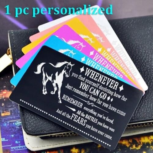 Personalized Metal Wallet Card Insert Custom Laser Engraved Message Card Romantic Gift Family Love Greeting Card KP036