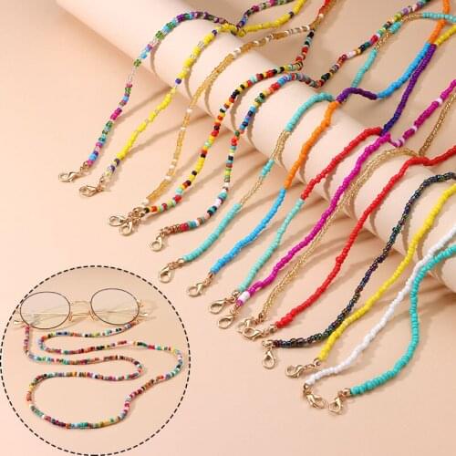 Hang Mask Chains Holder For Girls Boys Beaded Colorful Necklace Glasses Cord Lanyard Children Student Neck Ropes Strap