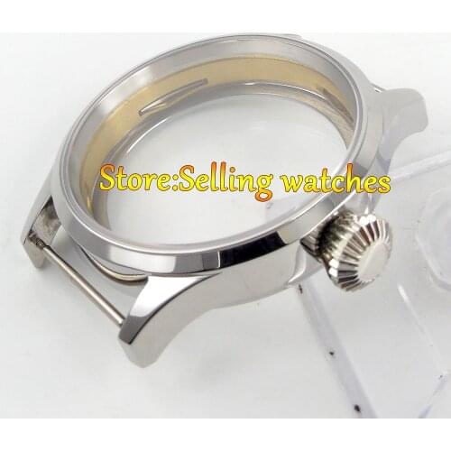 Polisehd 43mm sterile Watch CASE sapphire glass fit eat 6498 6497 movement