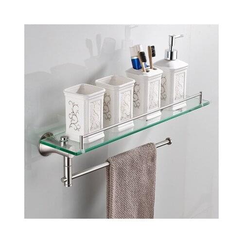 Bathroom shelves Stainless Stee With Tempered Glass Bathroom Accessories Bathroom Shelf Wall mounted Shelves DG8414SN