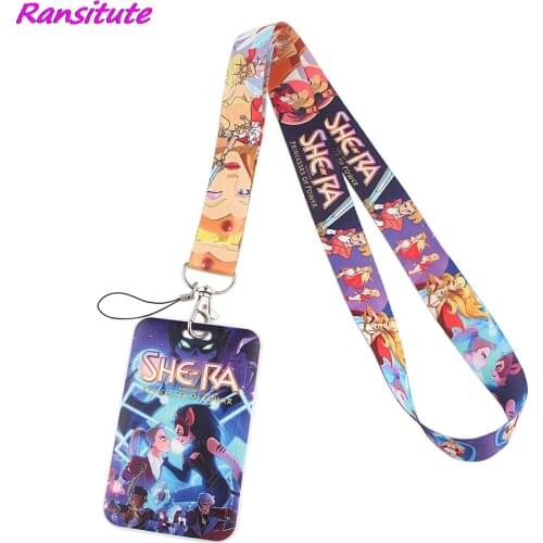 Ransitute R1497 Princesses Cartoon Lanyards Id Badge Holder Keychain ID Card Pass Gym Mobile Badge Holder Lanyard Key Holder