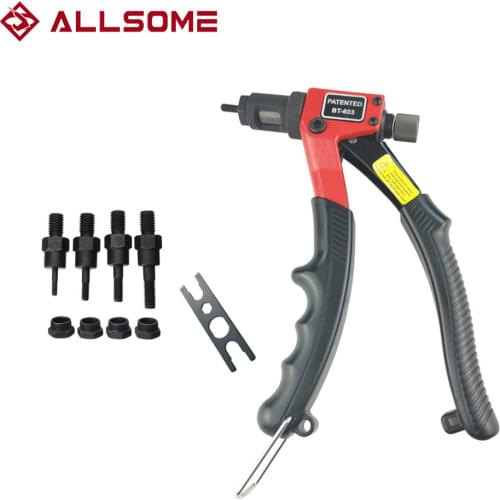 ALLSOME BT-603 Manual Riveter Gun (M3/M4/M5/M6) Hand Rivet Tool Kit Rivet Nut Setting Tool Nut Setter