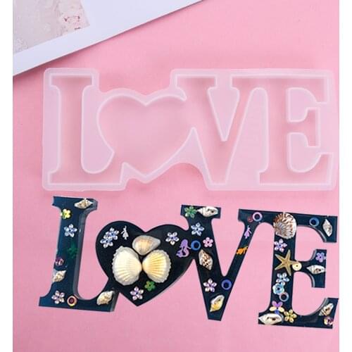 Heart HOME LOVE Shape Letters Crystal Resin Mold DIY Crafts Casting Molds Silicone Mould Home Decoration Jewelry Making Tool