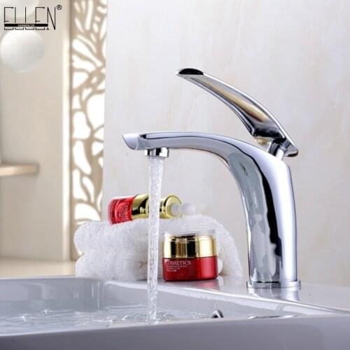 Bathroom Sink Faucet Hot and Cold Water Mixer Crane Chrome Finished Tap Toilet Basin White Gold Black Sink Faucets ELF1101