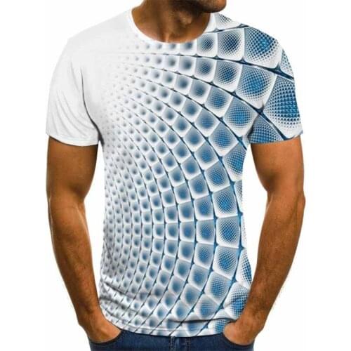 Three-dimensional vortex Men Tshirt 3D Printed Summer O-Neck Daily Casual Funny T shirt