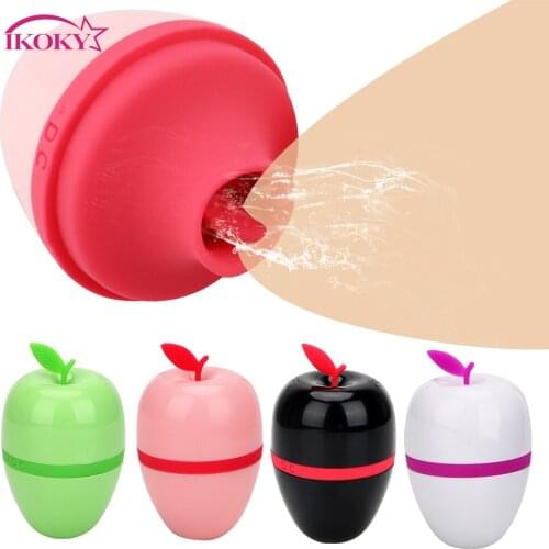 IKOKY Tongue Vibrator Nipple Massager Sex Toys for Women Female Masturbation Clitoris stimulation Creative Apple