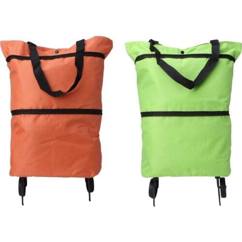 VIP- New Foldable Shopping Trolley Cart Foldable Reusable Eco Large Waterproof Bag Luggage Wheels Basket shipping bags