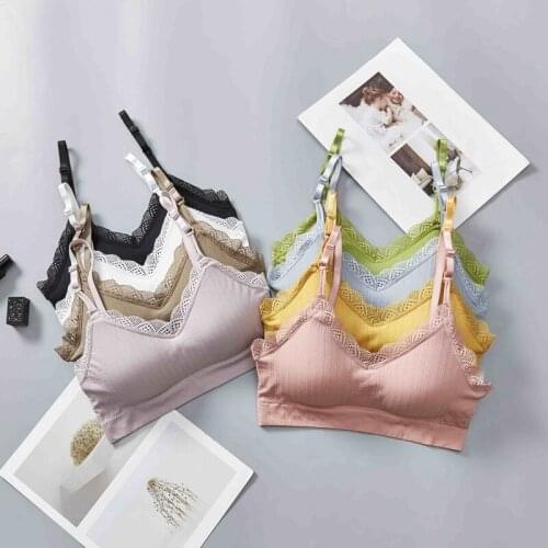 Women Lace Push Up Bras Comfortable Breathable Padded Fitness Underwear Multicolor Thread Gathered Bra