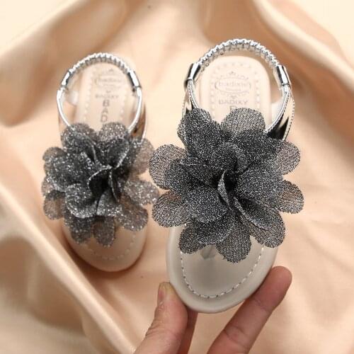 0-12 Years Girls Sandals Toddler Kids Baby Girls Shoes Princess Shoes Solid Casual Shoes Flower Sandals Kids Summer PU Sandals
