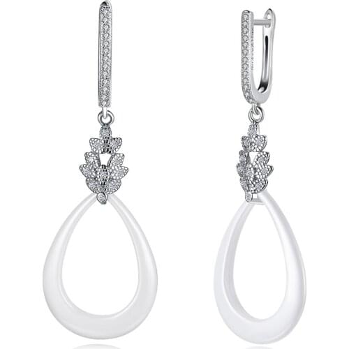 SILVERHOO Earrings For Women 925 Sterling Silver Hollow Water Drop Earring Dangle Fine Jewelry Anniversary Gift Send Girlfriend