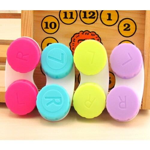1PC Contact Lens L+R Cases Storage Holder Soaking Container Glasses Cosmetic Contact Lenses Box For Eyes Portable Travel Kit