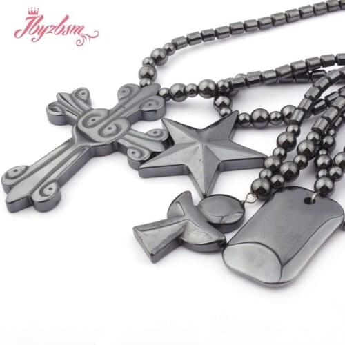 4x5mm Black Column (No Magnetic) Hematite Natural Stone Beads For Lady Fashion Jewellery Necklace Pendant 18" Free Shipping