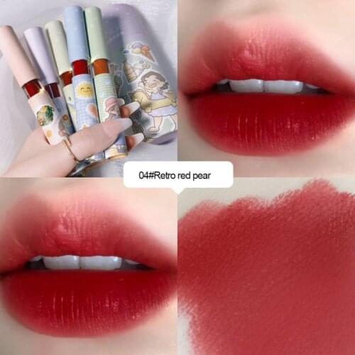 5Pcs/Set Matte Velvet Lip Gloss Lip Tint Cosmetic Liquid Lipstick Waterproof Long Lasting Sexy Girl Red Lip Glaze Makeup TSLM2