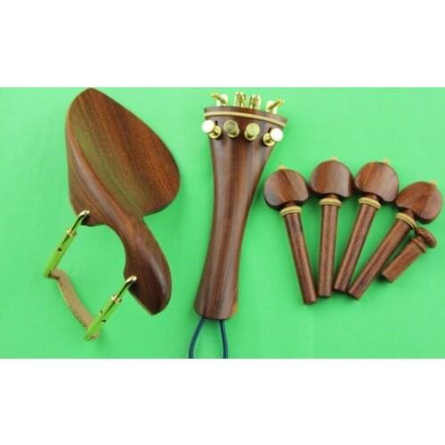 6 set high quality rose wood violin fittings 4/4, violin parts accessories