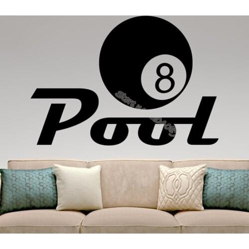 Billiard Wall Sticker Pool Game Decals Living Room Wall Decor child Bedroom Waterproof Snooker poster Adesivo da parete EB366