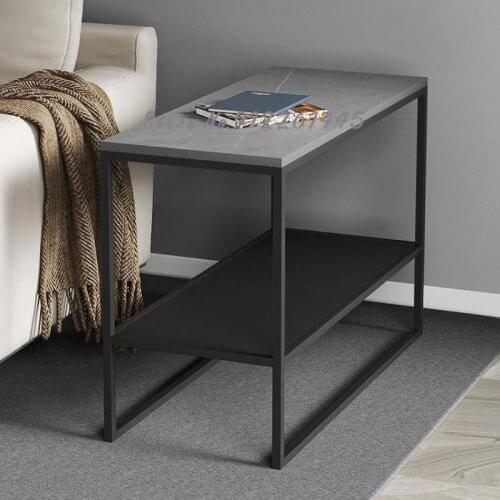 Sofa side cabinet, rock slab side table, Italian minimalist light luxury bedside table, small square table, coffee table, living