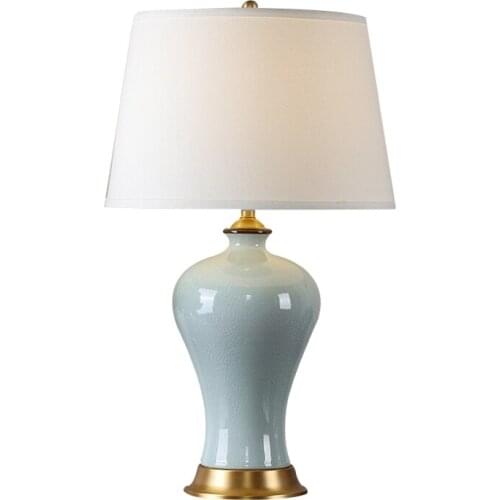 Large American Retro Porcelain Material Copper Desk Lamp Creative Decorative Home Ornaments