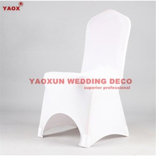 White Color Arch Front Lycra Spandex Chair Cover For Wedding Event Party Hotel Decoration