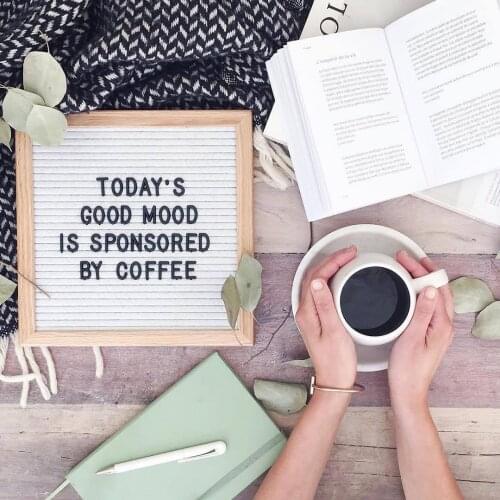 10x10 Inch Felt Letter Board with 460 Plastic Letters Picture Hanger Farmhouse Wall Decor Craft Rustic Wood Frame Message Board