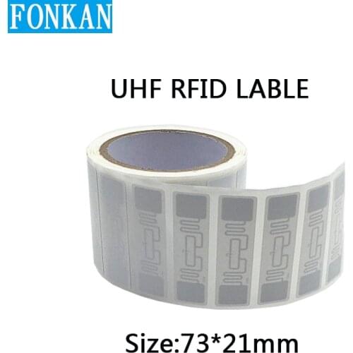 EPC C1G2 UHF RFID H47 label J41 wet inlay 9662 white label Sticker Tag with M4/H3/R6 chip 50x50MM 73x21mm