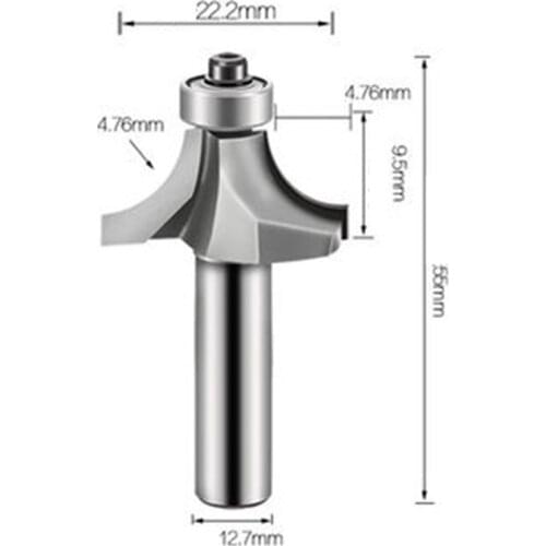 1/2'' x 3/8'' Double Flute Woodworking Beading Router Bit