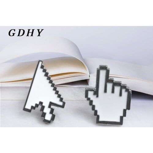 GDHY Arrow Gesture Brooch White Direction Arrow Finger Brooch Enamel Pin Brooch For Kid and Friends Jewelry