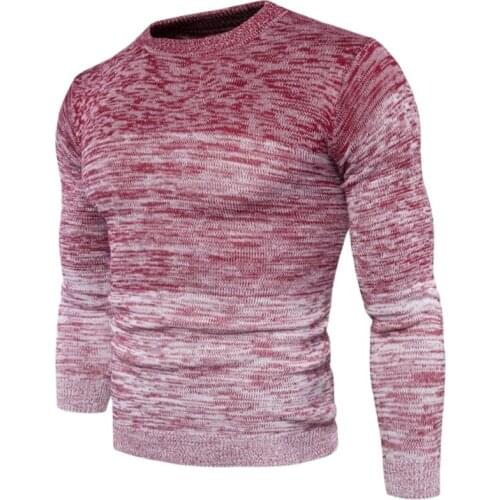 Gradient Sweater Men 2021 New Arrival Casual Pullover Men Autumn Round Neck Patchwork Quality Knitted Male Sweaters M-3XL