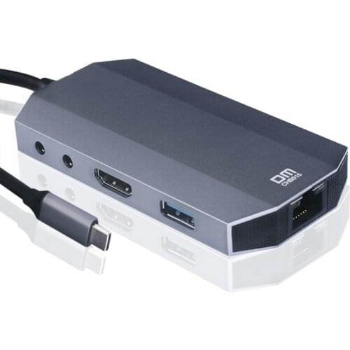 9 in 1 type c hub with usb3.0 TF card SD card HDMI PD audio and 1000mbps ethernet port support 4k