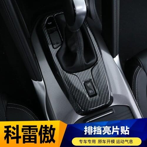 Imitation Carbon Gear Panel Sticker For Renault Koleos QM5 QM6 Samsung 2017 2018 2019 2020 2021 Interior Decoraction Accessories