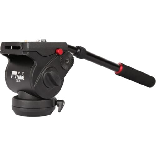 JIEYANG JY 0606H hydraulic PTZ tripod head 3/8 rail flat head Suitable for Manfrotto 701 500 501 502 Quick Release