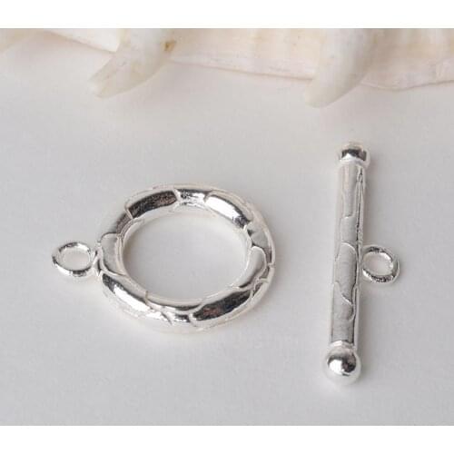 Solid 925 Sterling Silver Circle toggle clasp for jewelry making