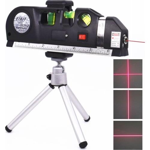 Laser Level Vertical Measure Tape Adjusted Multifunction Standard Ruler Horizontal Cross Lines Instrument With Tripod