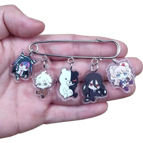 Hot Sale Cute Acrylic Anime Game Cartoon Danganronpa: Trigger Happy Havoc Brooch Bag Overcoat Badge Women Pupil Birthday Gift