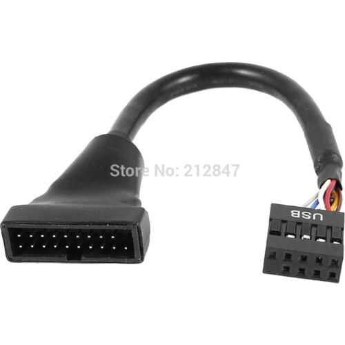Mainboard USB 3.0 19Pin Male to USB 2.0 9Pin Female Internal Cable 6"