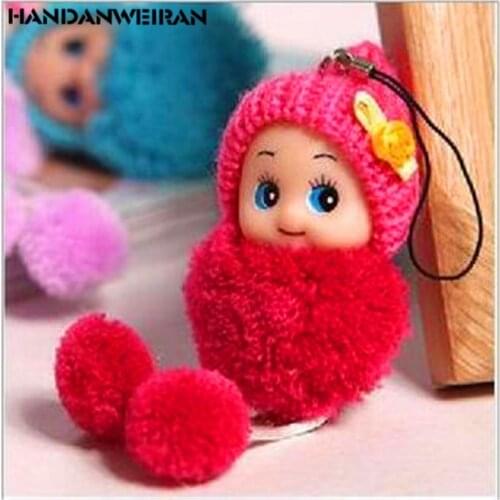 1PCS 8CM Cute Small Pendant Mini Girl Toys Confused Doll Wedding Tmobile Phone Pendants Plush Girl Toys For Christmas Gift