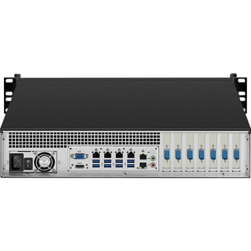 Multiple serial industrial computer 2U server visual detection of multiple network ports 6 LAN 6 Console Pfense Core I3I5I7