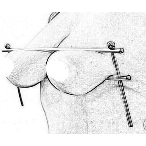 Male Breast Bondage Clamp Adjustable Stainless Steel SM Tool Big Breast Restraint Stimulate Adult Game Flirt Sex Toys