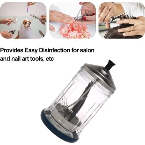 Professional Salon Barber Disinfection Jar Container Sterilizer Jar Cup Disinfecting Jar for Disinfection Hair Manicure Tools