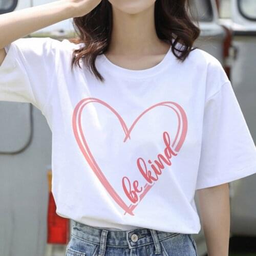 Love Printed Ladies T-shirt 90s Girls Short Sleeve Tee Shirts Fashion Casual New Style Summer Female T shirt